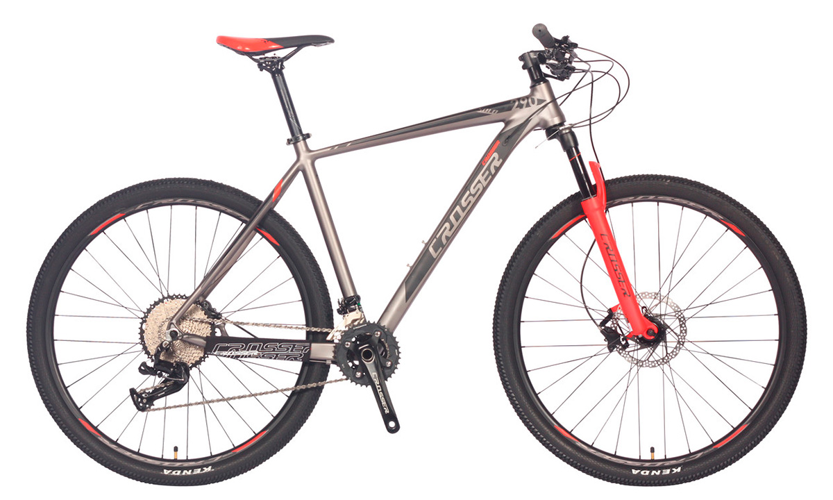 Фотографія Велосипед Crosser Solo 2х12 29" 2021, розмір XL, Сіро-червоний